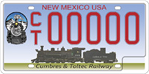 Cubres and Toltec Railway License Plate Cubres and Toltec Railway License Plate Image
