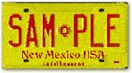 Standard Red and Yellow License Plate