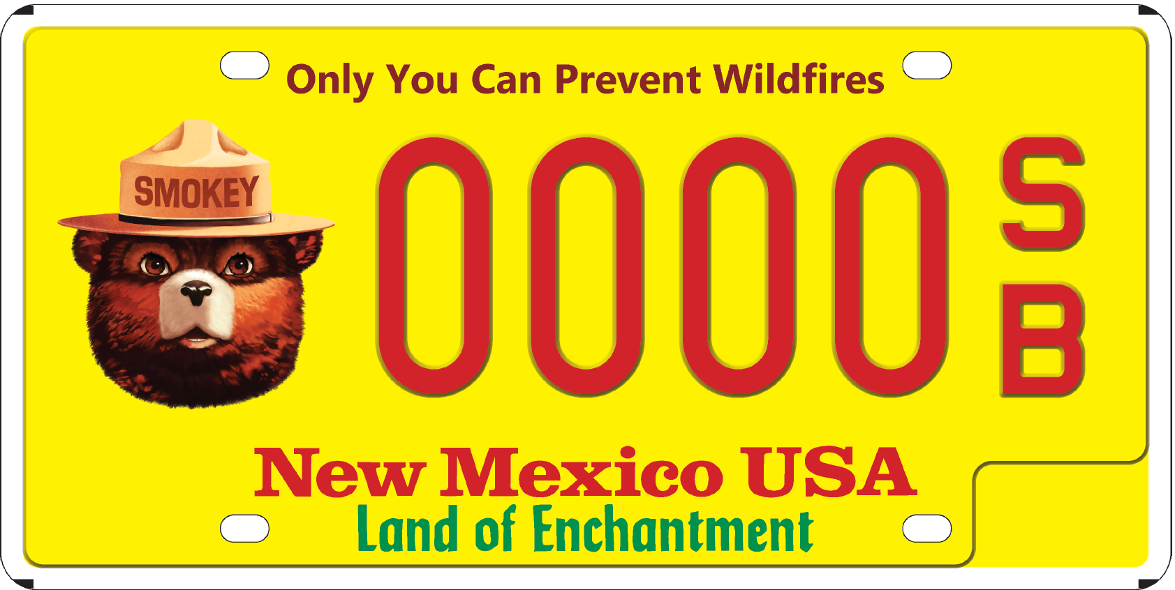 smokey bear Radio Operator License Plate Image