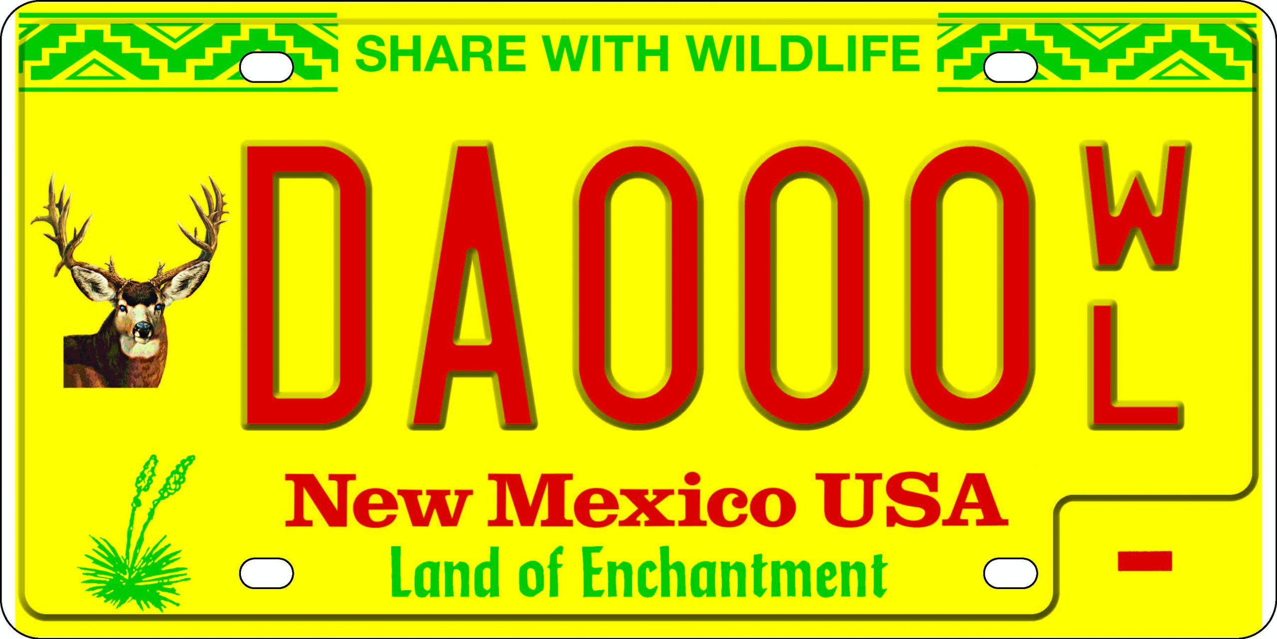 Game & Fish Deer Yellow Wildlife Artwork sample license plate